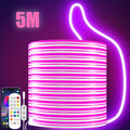 LED Neon Rope Lights 16.4ft RGB LED Rope Lights with Remote APP Control Waterproof Flexible Neon Strip Lights RGB Rope Lights for Bedroom Room Outdoors Decoration, Home Decor, Outdoor Lights, Vibrant Illumination, Modern Decor, Highquality Leds, Energyefficient Lighting, Smart Lighting, Home Decorators, Event Planners