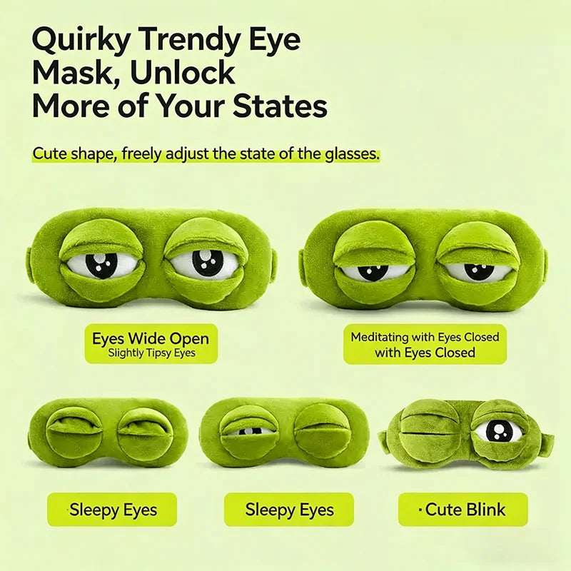 Fashion Cartoon Sleep Eye Mask Comfort Plush Blackout Eye Cover Office Lunch Break Nap Mask