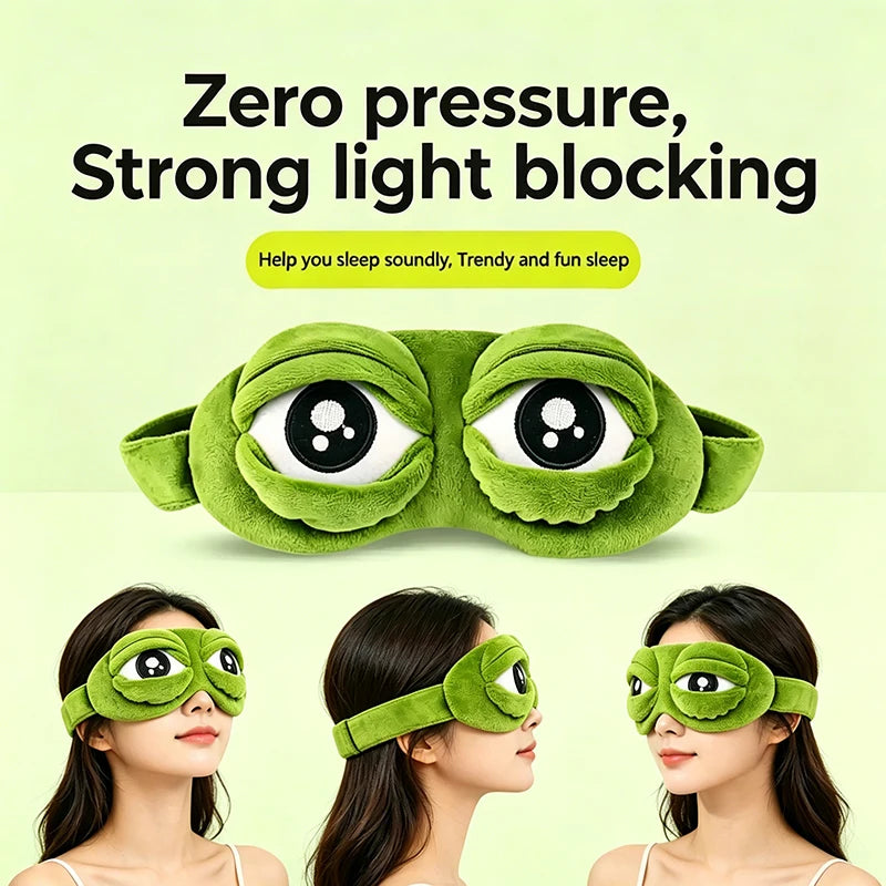 Fashion Cartoon Sleep Eye Mask Comfort Plush Blackout Eye Cover Office Lunch Break Nap Mask
