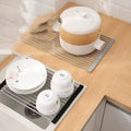 Dish Drain Storage Storage pack Dish Drying Racks Iron Kitchen Utensils Storage With Spout Drain Basket Kitchen Accessories