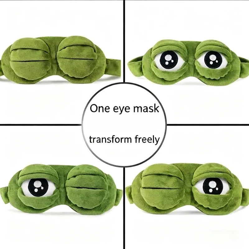 Fashion Cartoon Sleep Eye Mask Comfort Plush Blackout Eye Cover Office Lunch Break Nap Mask